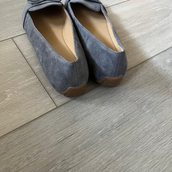 Talbots 'Francesca' Women's 8.5 Driving Flat Tassel Loafer Gray Suede Pointy Toe - Picture 5 of 11